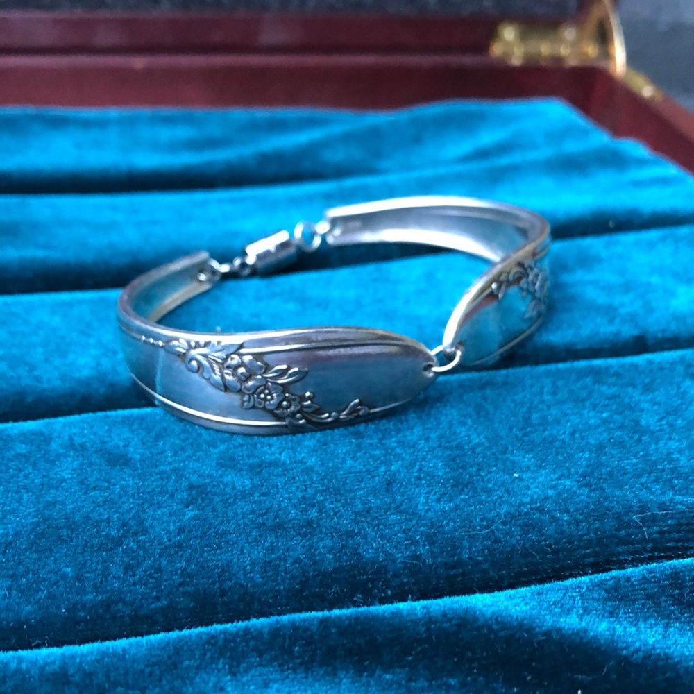 Vintage Handmade Silver Plated Spoon Bracelet